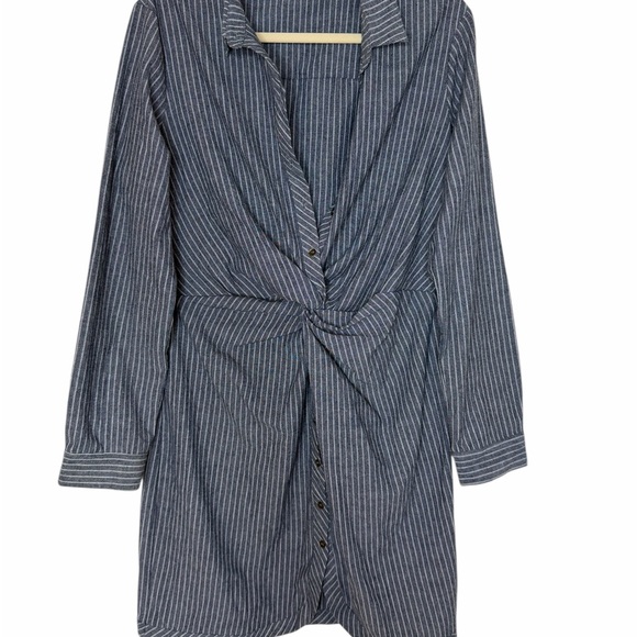 Heartloom Striped 100% Cotton Shirt Dress Button Front Size Medium - Picture 2 of 7